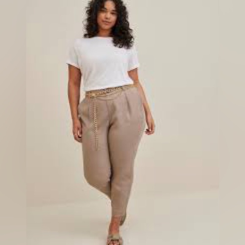Torrid size 16r tan lyocell straight pants….